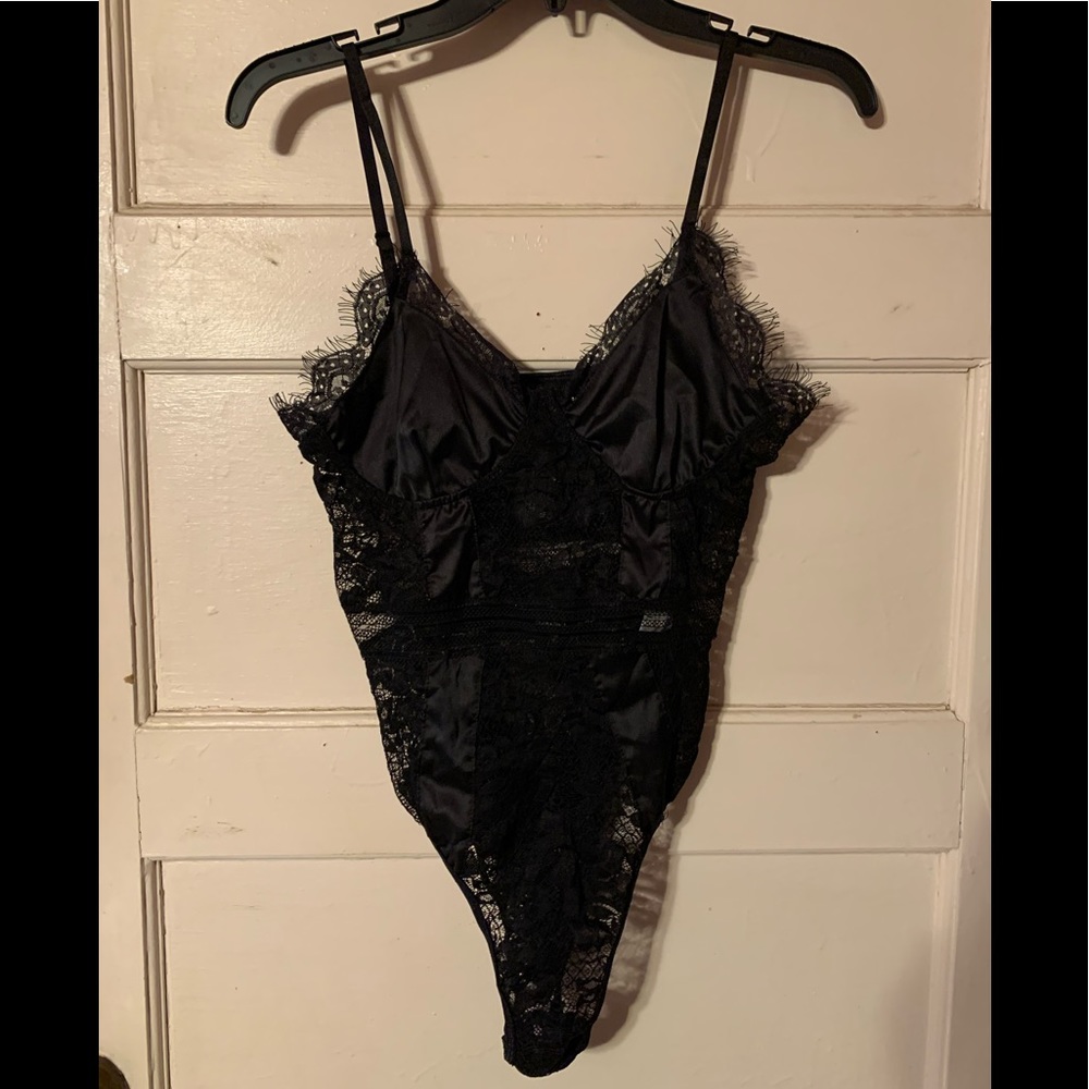 Black lace body suit